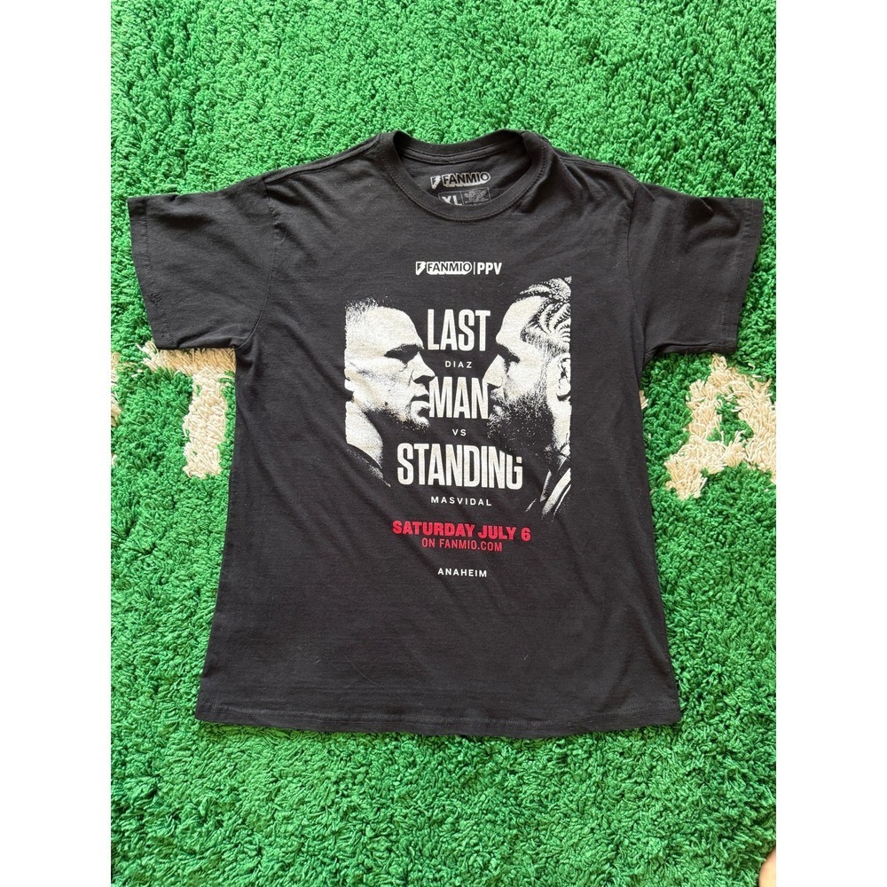 Fanmio Last Man Standing Diaz vs Masvidal Boxing Graphic T-Shirt Black XL
